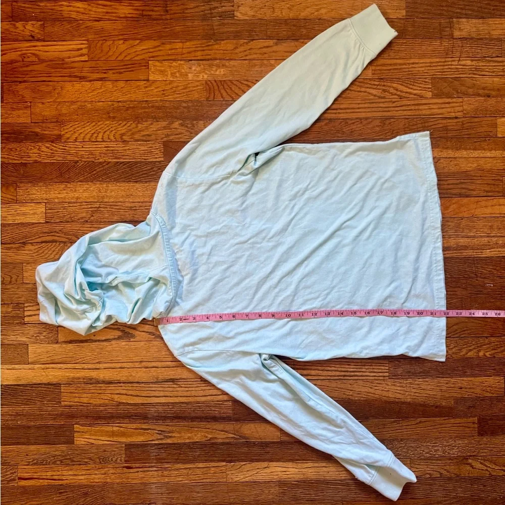 Champion Girls XL Hoodie Lightweight Long Sleeve Top – Light Blue with Pink Logo